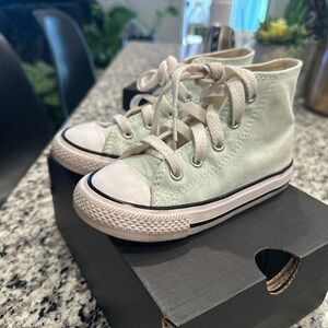 Kids High-Top Canvas Sneakers - Cream